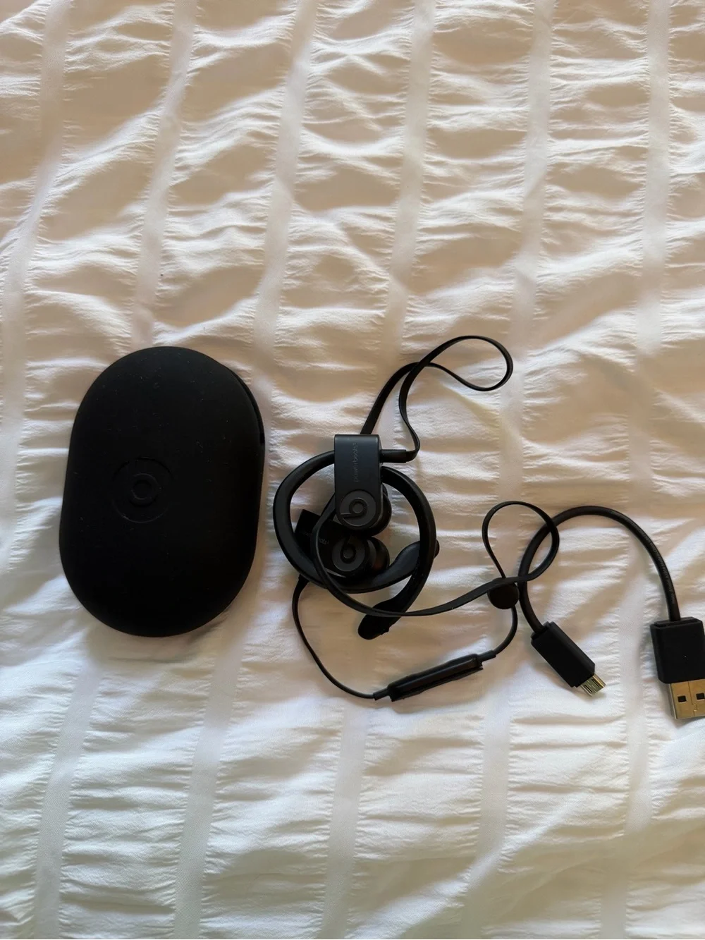 Beats by Dre Powerbeats Wireless Earphones in Black with Carrying Case